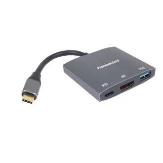 Adaptor PremiumCord USB-C la HDMI, USB3.0, PD, 4K și rezoluție FULL HD 1080p
