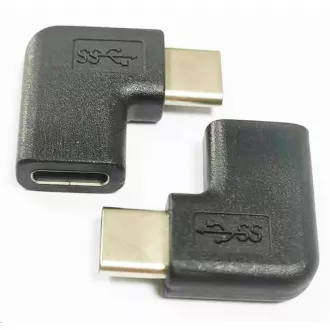 Adaptor PremiumCord USB-C/mascul - C/femă îndoit 90°