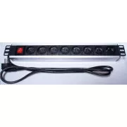 Panou de alimentare PremiumCord pentru rack de 19" 1.5U, 8x230V, cablu 2m, comutator