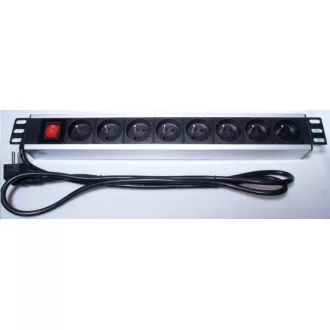 Panou de alimentare PremiumCord pentru rack de 19" 1.5U, 8x230V, cablu 2m, comutator Panou de alimentare PremiumCord pentru rack de 19" 1.5U, 8x230V, cablu 2m, comutator