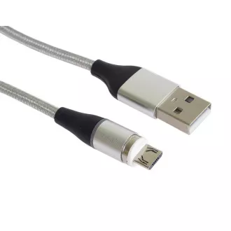 Cablu de date și încărcare PremiumCord magnetic micro USB și USB-C, 1m, argintiu Cablu de date și încărcare PremiumCord magnetic micro USB și USB-C, 1m, argintiu