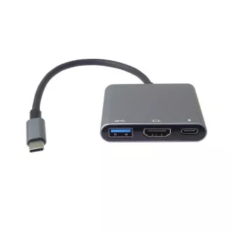 PremiumCord USB-C la HDMI + USB3.0 + adaptor PD, rezoluție 4K și FULL HD 1080p