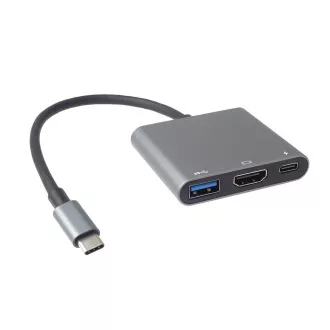 PremiumCord USB-C la HDMI + USB3.0 + adaptor PD, rezoluție 4K și FULL HD 1080p