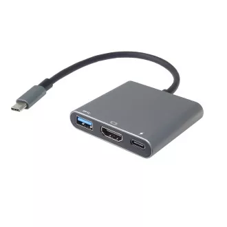 PremiumCord USB-C la HDMI + USB3.0 + adaptor PD, rezoluție 4K și FULL HD 1080p