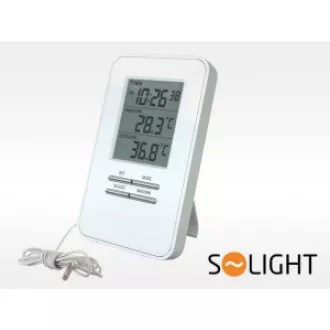 Termometru Solight, temperatura, afisaj mare, data, ora, alb Termometru Solight, temperatura, afisaj mare, data, ora, alb