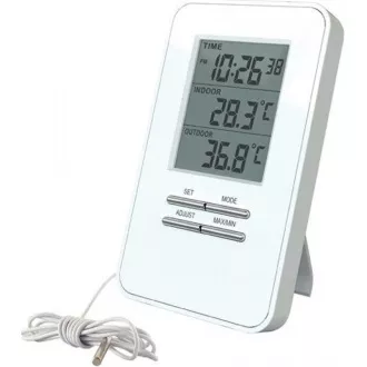 Termometru Solight, temperatura, afisaj mare, data, ora, alb Termometru Solight, temperatura, afisaj mare, data, ora, alb