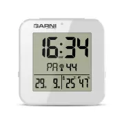 GARNI 138W - ceas deşteptător digital cu termometru şi higrometru, alb