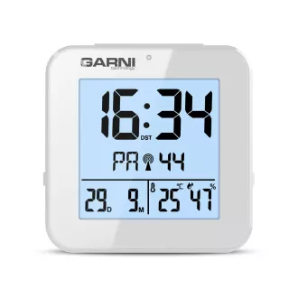 GARNI 138W - ceas deşteptător digital cu termometru şi higrometru, alb GARNI 138W - ceas deşteptător digital cu termometru şi higrometru, alb