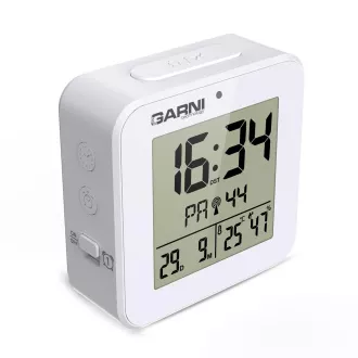 GARNI 138W - ceas deşteptător digital cu termometru şi higrometru, alb GARNI 138W - ceas deşteptător digital cu termometru şi higrometru, alb