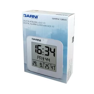 GARNI 138W - ceas deşteptător digital cu termometru şi higrometru, alb GARNI 138W - ceas deşteptător digital cu termometru şi higrometru, alb
