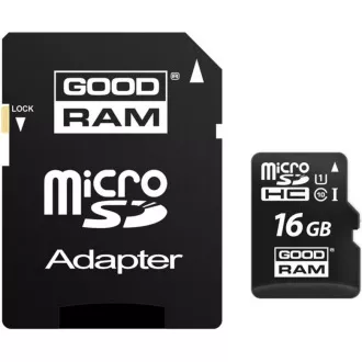 Card GOODRAM MicroSDHC 16GB M1AA, UHS-I Clasa 10, U1 + adaptor