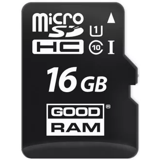 Card GOODRAM MicroSDHC 16GB M1AA, UHS-I Clasa 10, U1 + adaptor