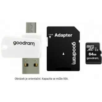 Card microSDXC GOODRAM 128GB M1A4 All-in-one (R: 100 / W: 10 MB / s), UHS-I Clasa 10, U1 + Adaptor + cititor de carduri OTG