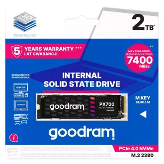SSD GOODRAM PX700 2TB, PCIe Gen4x4, M.2 2280, (R:7400/W:6500MB/s)