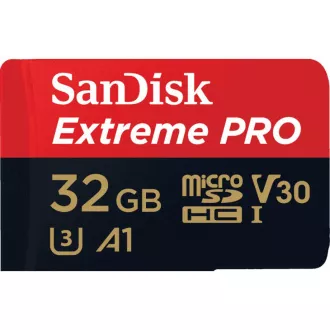 Card SanDisk MIcroSDHC 32GB Extreme PRO (100MB/s, Clasa 10 UHS-I V30) + adaptor