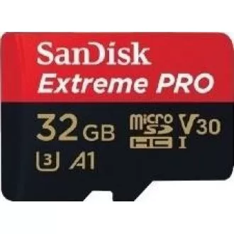 Card SanDisk MIcroSDHC 32GB Extreme PRO (100MB/s, Clasa 10 UHS-I V30) + adaptor