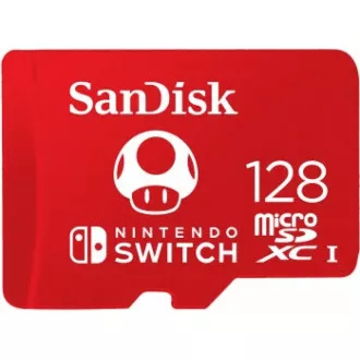 Card SanDisk MicroSDXC de 128 GB pentru Nintendo Switch (R: 100 / W: 90 MB / s, UHS-I, V30, U3, C10, A1) Produs licențiat, Super Mario