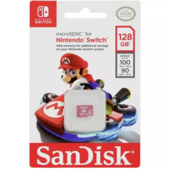 Card SanDisk MicroSDXC de 128 GB pentru Nintendo Switch (R: 100 / W: 90 MB / s, UHS-I, V30, U3, C10, A1) Produs licențiat, Super Mario