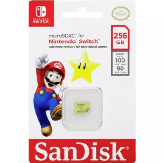 Card SanDisk MicroSDXC de 256 GB pentru Nintendo Switch (R: 100 / W: 90 MB / s, UHS-I, V30, U3, C10, A1) Produs licențiat, Super Mario