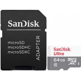 Card SanDisk MicroSDXC 64GB Ultra (80MB/s, Clasa 10, Android) + adaptor