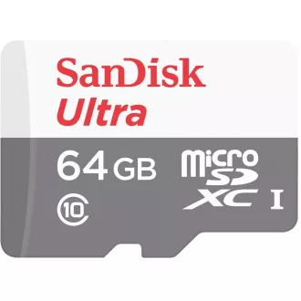 Card SanDisk MicroSDXC 64GB Ultra (80MB/s, Clasa 10, Android) + adaptor