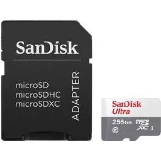 Card SanDisk MicroSDXC 256GB Ultra (100MB/s, Clasa 10, Android) + adaptor
