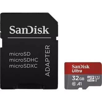 Card SanDisk MicroSDXC 32GB Ultra (120 MB/s, A1 Class 10 UHS-I, Android) + adaptor