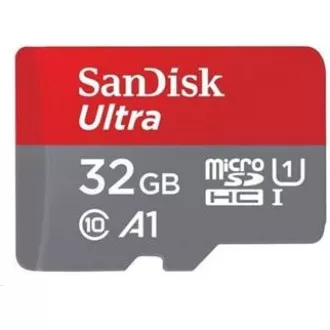 Card SanDisk MicroSDHC 32GB Ultra (120MB/s, Clasa A1 10 UHS-I, Android - Ambalaj tabletă, aplicație Memory Zone) + adaptor