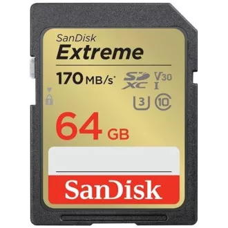 Card SanDisk SDXC 64GB Extreme (170 MB/s Clasa 10, UHS-I U3 V30) Card SanDisk SDXC 64GB Extreme (170 MB/s Clasa 10, UHS-I U3 V30)