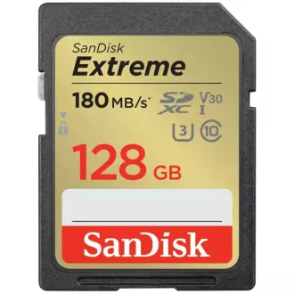 Card SanDisk SDXC Extreme de 128GB (180 MB/s Clasa 10, UHS-I U3 V30)