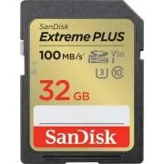 Card SanDisk SDHC 32GB Extreme PLUS (100 MB/s Clasa 10, UHS-I U3 V30)