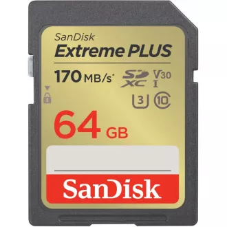 Card SanDisk SDXC 64GB Extreme PLUS (200 MB/s Clasa 10, UHS-I U3 V30)