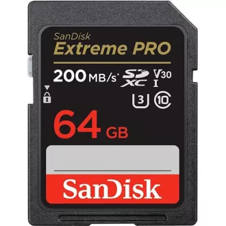 Card SanDisk SDXC 64GB Extreme PRO (200 MB/s Clasa 10, UHS-I U3 V30)