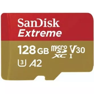 Card SanDisk micro SDXC Extreme de 128GB (190 MB/s Clasa 10, UHS-I U3 V30)   adaptor