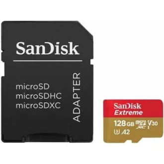 Card SanDisk micro SDXC Extreme de 128GB (190 MB/s Clasa 10, UHS-I U3 V30)   adaptor
