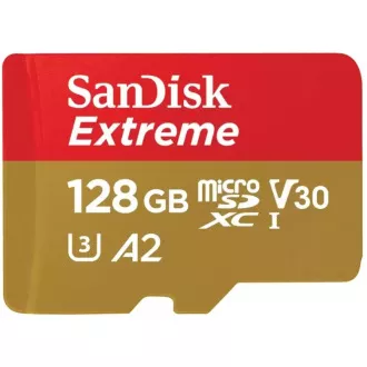 Card SanDisk micro SDXC Extreme de 128GB (190 MB/s Clasa 10, UHS-I U3 V30)   adaptor