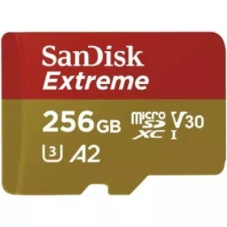 Card SanDisk micro SDXC 256GB Extreme (190 MB/s Class 10, UHS-I U3 V30)   adaptor