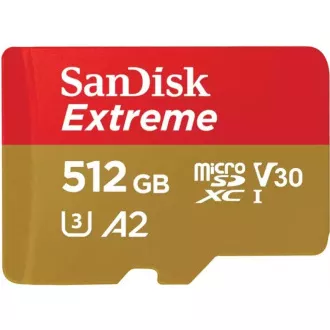 Card SanDisk micro SDXC 512GB Extreme (190 MB/s Class 10, UHS-I U3 V30)   adaptor