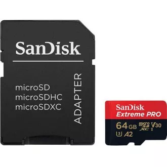 Card SanDisk micro SDXC 64GB Extreme PRO (200 MB/s Class 10, UHS-I U3 V30)   adaptor