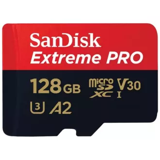 Card SanDisk micro SDXC 128GB Extreme PRO (200 MB/s Class 10, UHS-I U3 V30)   adaptor