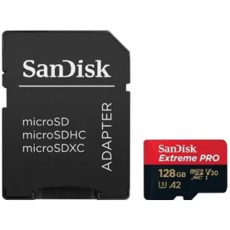 Card SanDisk micro SDXC 128GB Extreme PRO (200 MB/s Class 10, UHS-I U3 V30)   adaptor