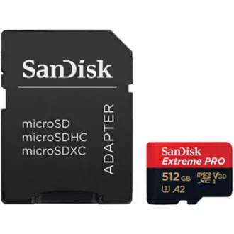 Card SanDisk micro SDXC 512GB Extreme PRO (200 MB/s Class 10, UHS-I U3 V30)   adaptor