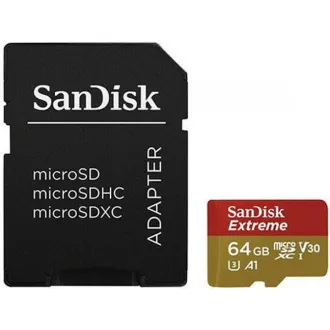 Card SanDisk micro SDXC 64GB Extreme Action Cams and Drones (170 MB/s Class 10, UHS-I U3 V30) adaptor Card SanDisk micro SDXC 64GB Extreme Action Cams and Drones (170 MB/s Class 10, UHS-I U3 V30) adaptor