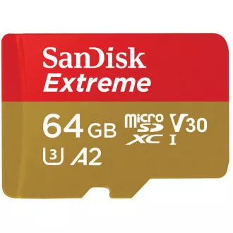 Card SanDisk micro SDXC 64GB Extreme Action Cams and Drones (170 MB/s Class 10, UHS-I U3 V30) adaptor Card SanDisk micro SDXC 64GB Extreme Action Cams and Drones (170 MB/s Class 10, UHS-I U3 V30) adaptor