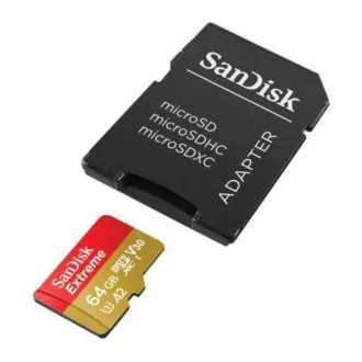 Card SanDisk micro SDXC 64GB Extreme Action Cams and Drones (170 MB/s Class 10, UHS-I U3 V30) adaptor Card SanDisk micro SDXC 64GB Extreme Action Cams and Drones (170 MB/s Class 10, UHS-I U3 V30) adaptor