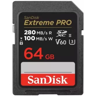 Card SanDisk SDXC 64GB Extreme PRO (280 MB/s Clasa 10, UHS-II V60)