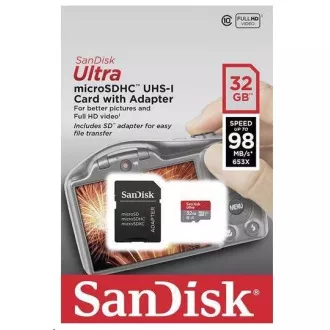 Card SanDisk MicroSDXC 128GB Ultra (140MB/s, A1 Class 10 UHS-I) + adaptor Card SanDisk MicroSDXC 128GB Ultra (140MB/s, A1 Class 10 UHS-I) + adaptor