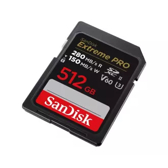 Card SanDisk SDXC Extreme PRO de 512 GB (R:280/W:150 MB/s, UHS-II, V60)