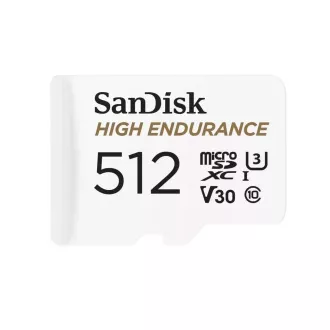 Card SanDisk MicroSDXC 512GB High Endurance (R:100/W:40 MB/s, C10, U3, V30) + adaptor
