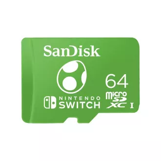 Card SanDisk MicroSDXC de 64 GB pentru Nintendo Switch (R:100/W:90 MB/s, UHS-I)